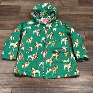 Boden Jacket Girls 11/12Y Multi Jack Russell Dog Puppy Polka Dot Hooded Coat